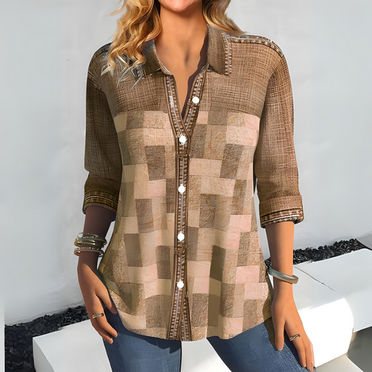 Sofie - Casual Geruite Blouse