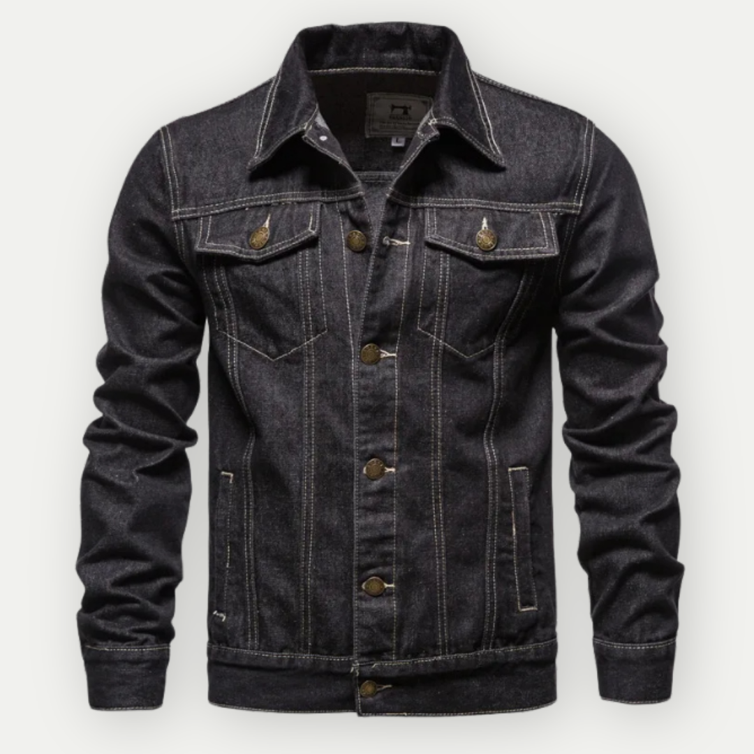 Mason - Klassiek Denim Jack met Knoopsluiting en Zakdetails