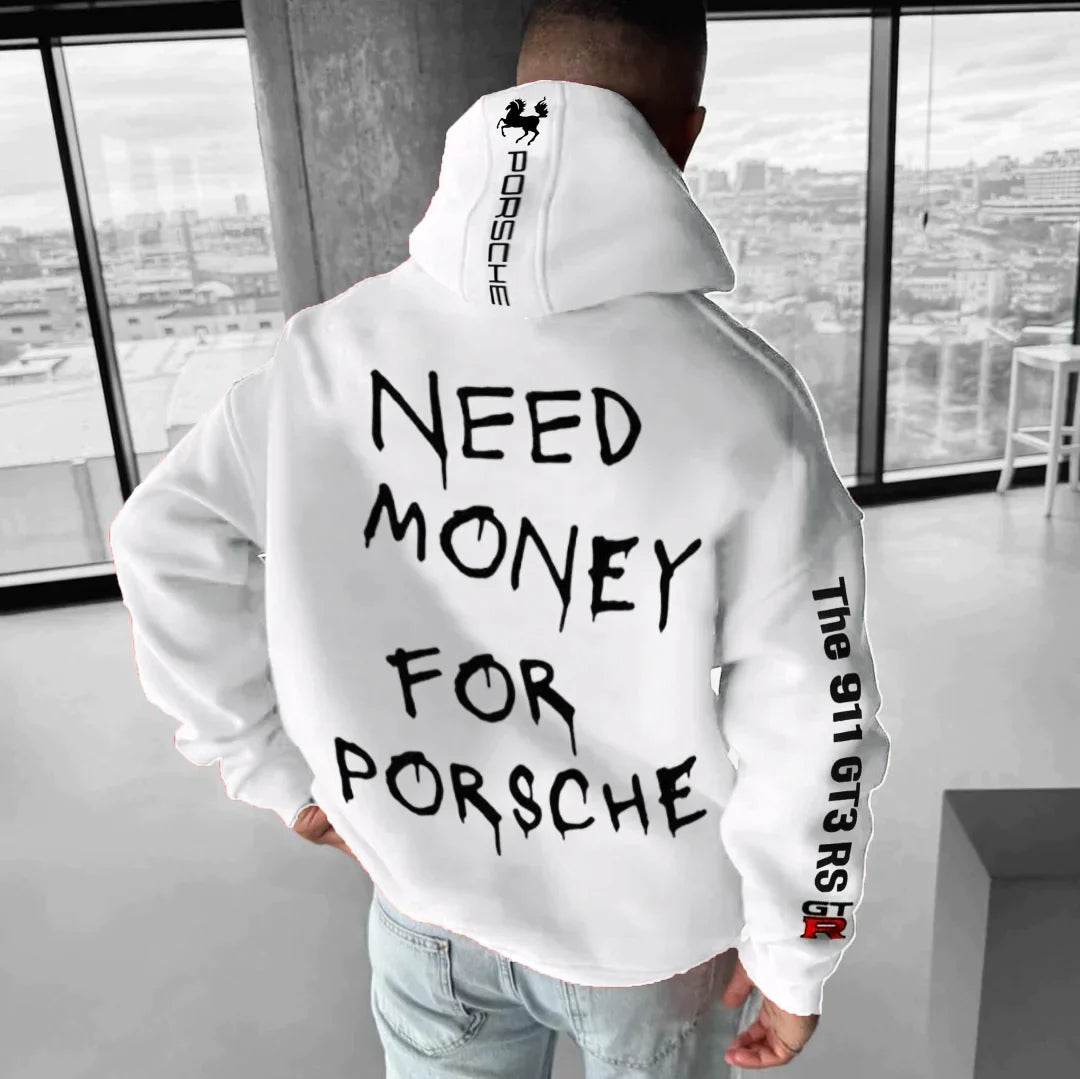 Vince - Stijlvolle Hoodie met Auto-Print en Moderne Grafische Elementen