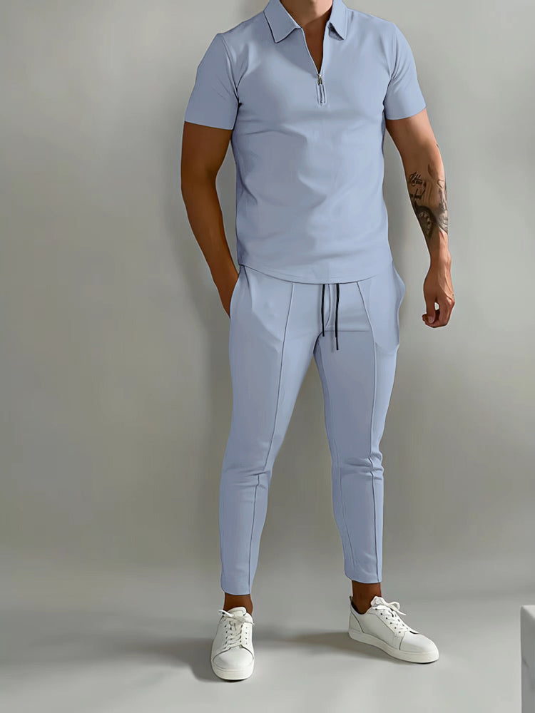 UrbanFix Mannen Trainingspak Set met Polo en Chique Sweatpants