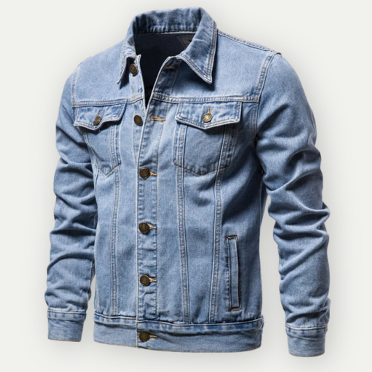 Mason - Klassiek Denim Jack met Knoopsluiting en Zakdetails