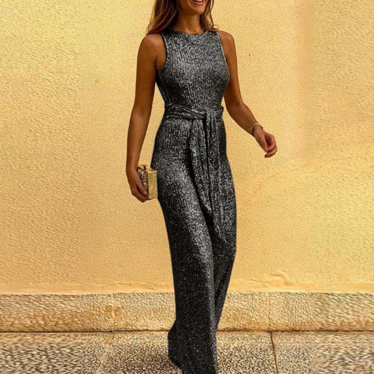 Kirsten - Feestelijke glanzende dames jumpsuit