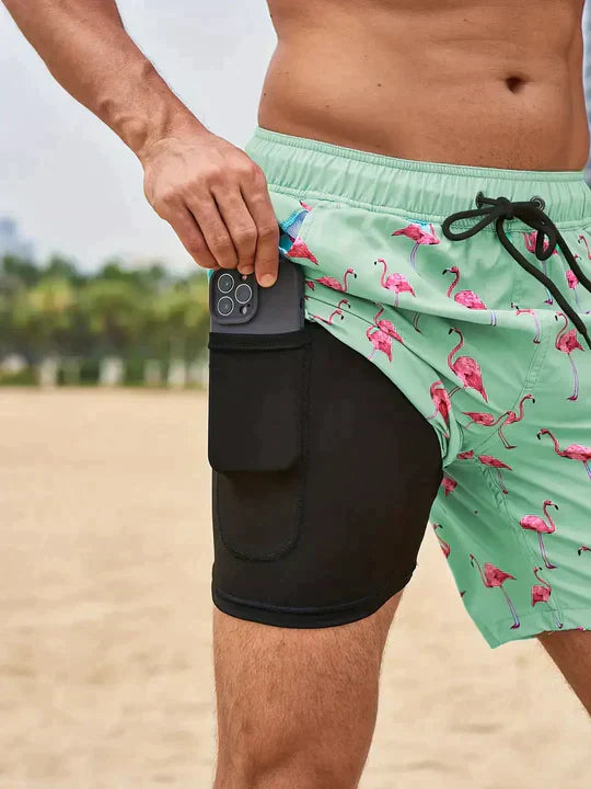 Braxton AquaFlex Zwemshorts voor Mannen met Trekkoord en Verstopte Zak voor Telefoon