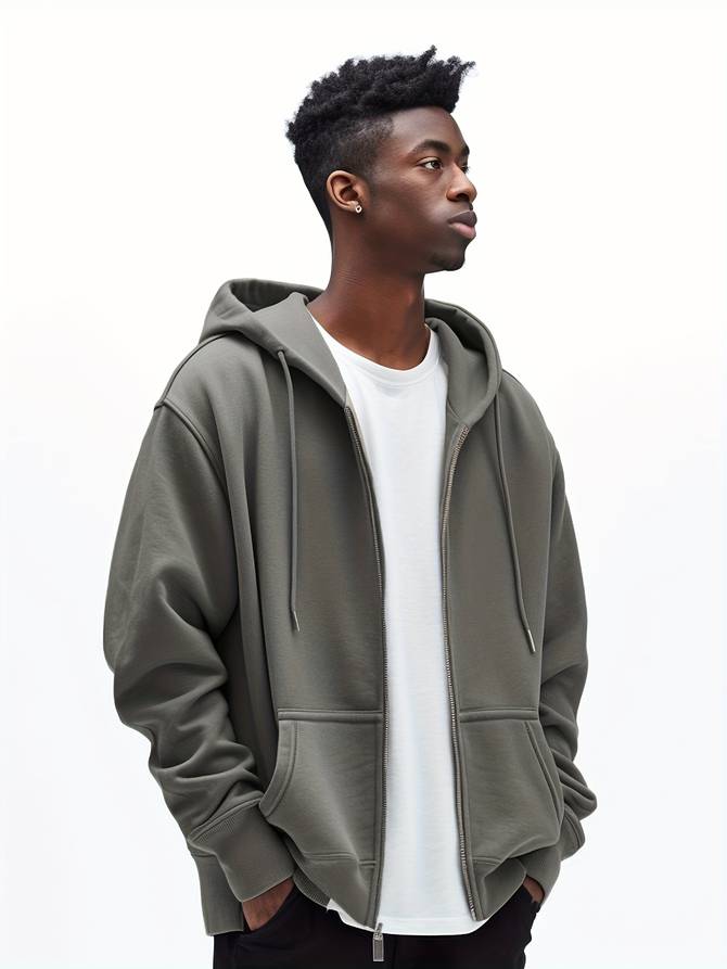 Luke - Herenhoodies met Relaxte Pasvorm en Rits