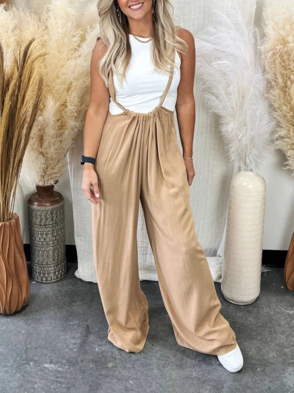 Adelaide - Zachte, loszittende Droomjumpsuit in Effen Kleur