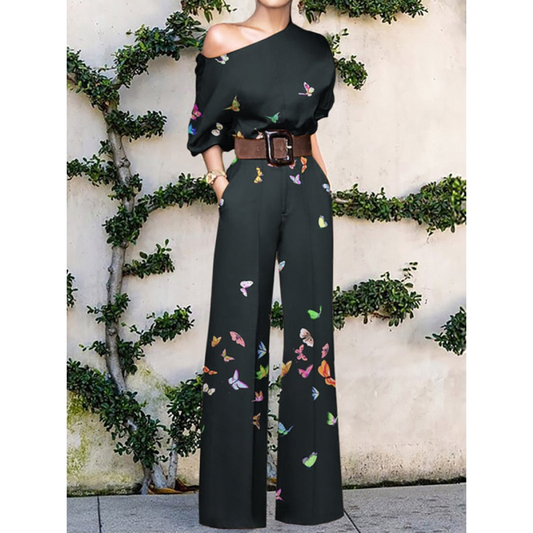 Sanne - Off-Shoulder Jumpsuit met Bloemenprint