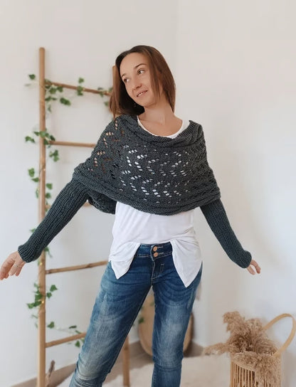 Arianne -  Boho Gebreide Omslagdoek