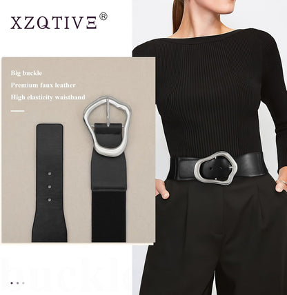 Ella - Brede Elastische Riem met Abstract Ontwerp voor Vrouwen