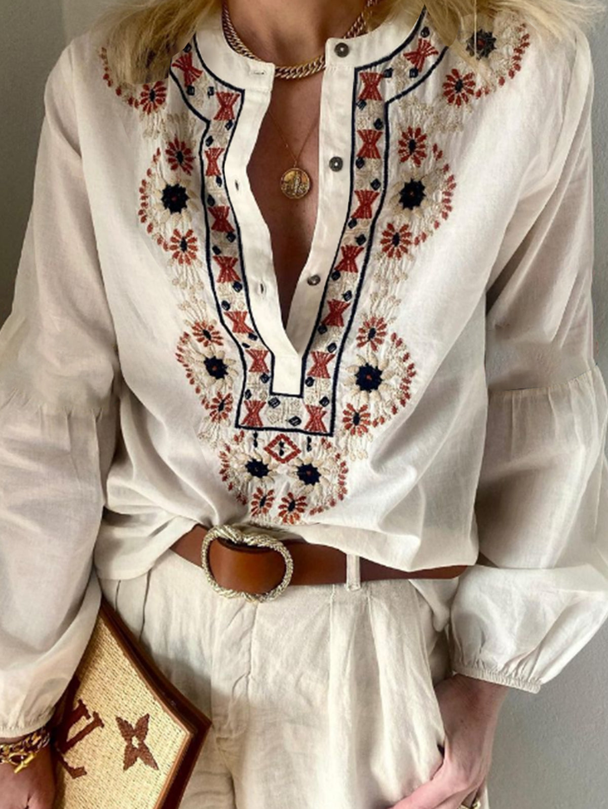 Liva - Geborduurde Boho Tuniek voor Een Zomer Vibe