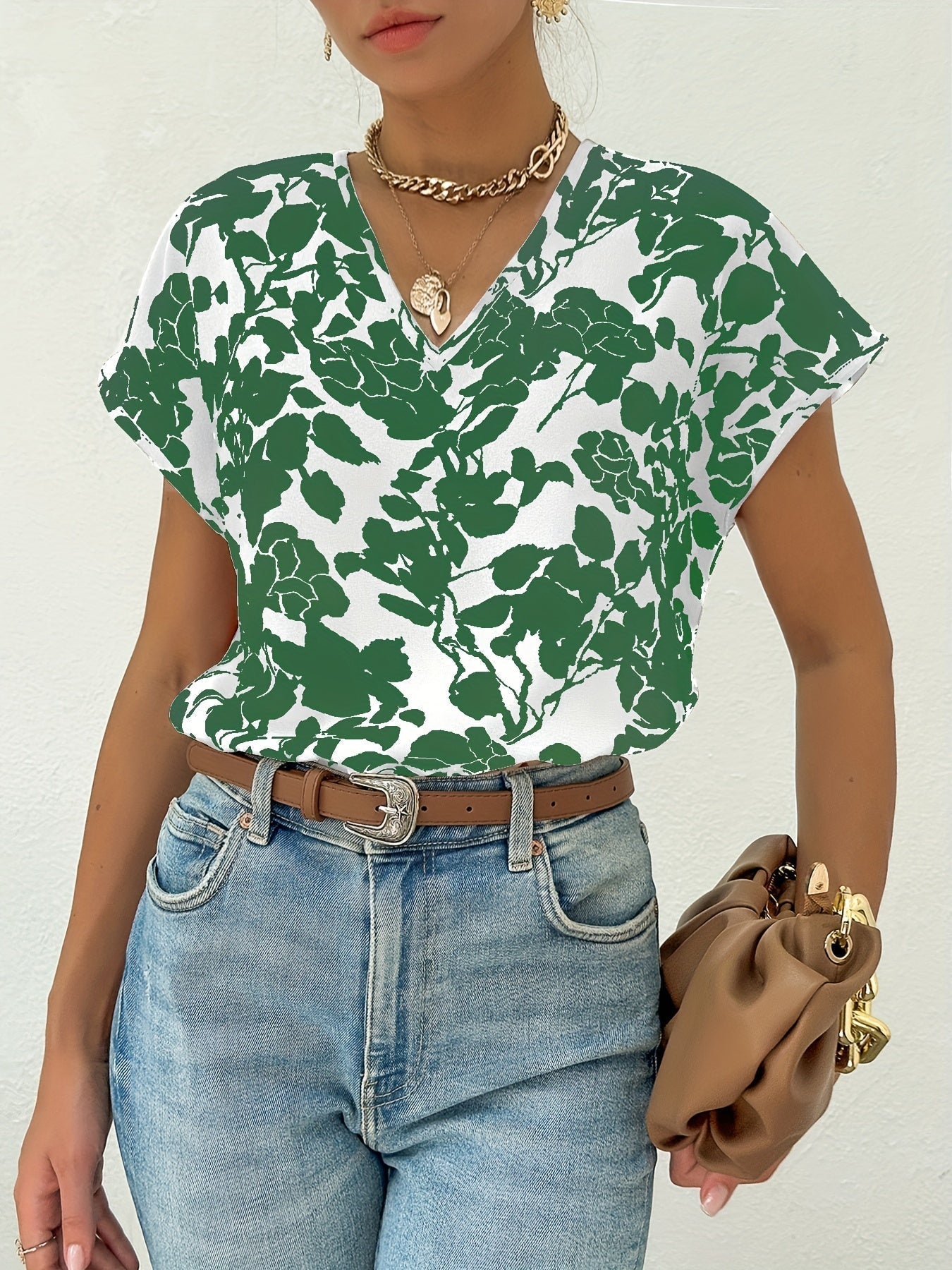 Graysen - Korte Mouwen Blouse met Bloemenprint