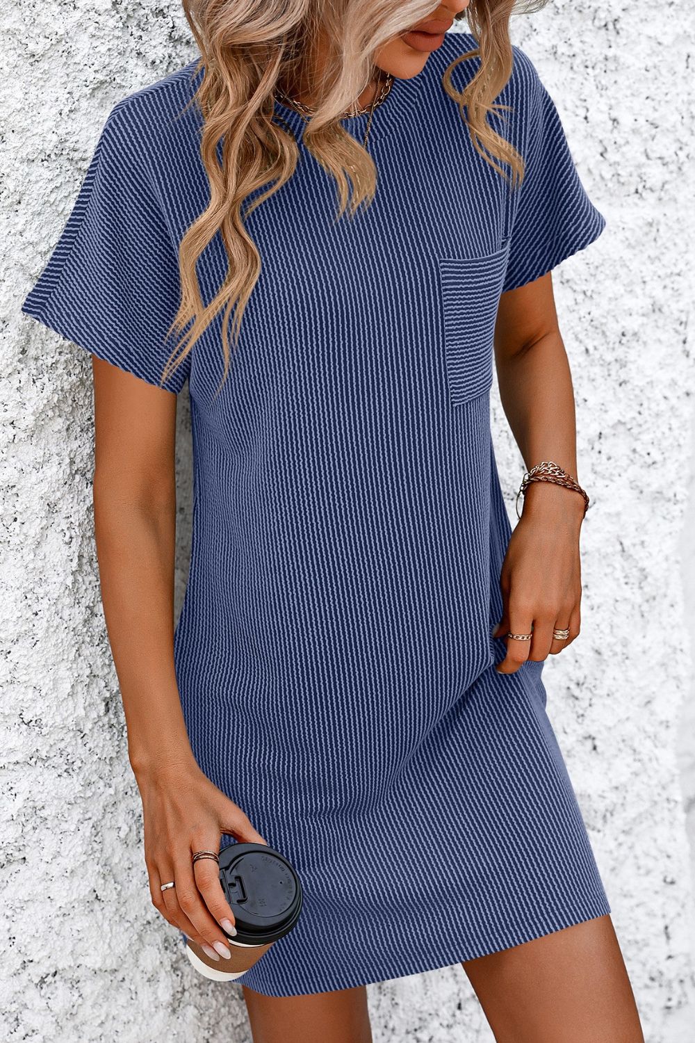 Anna - Korte Mouw Mini T-shirt Jurk