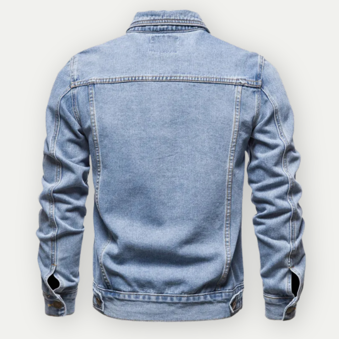 Mason - Klassiek Denim Jack met Knoopsluiting en Zakdetails