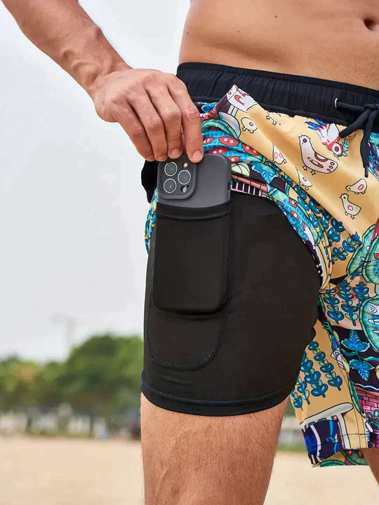 Braxton AquaFlex Zwemshorts voor Mannen met Trekkoord en Verstopte Zak voor Telefoon