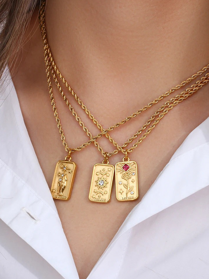 Fenneke - Tarot Kaart Liefhebbers Ketting Goud
