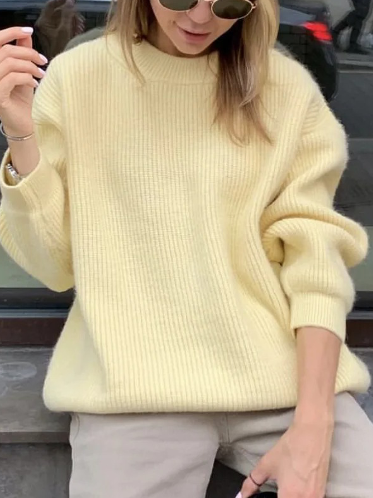 Saskia - Zachte Gebreide Trui voor Dames | Fluffy Sweater voor Vrouwen | Casual Gekleurde Trui