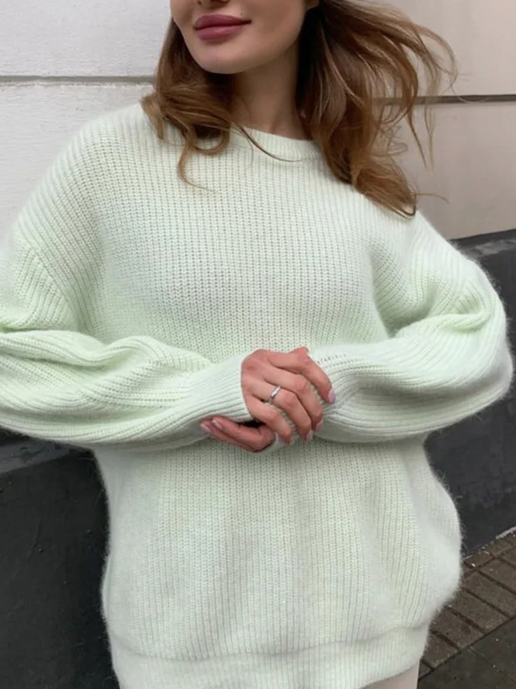 Saskia - Zachte Gebreide Trui voor Dames | Fluffy Sweater voor Vrouwen | Casual Gekleurde Trui