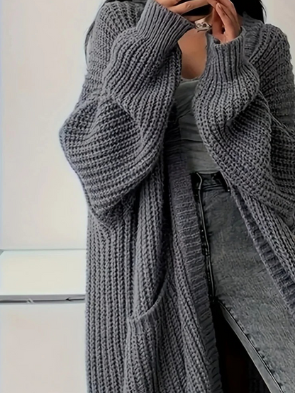 Lotte - Lang Vest voor Dames | Stijlvolle Oversized Cardigan | Streetstyle Vest in Grijs