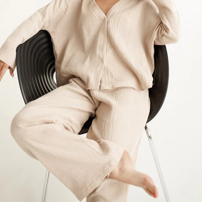 Cornelia Loungekleding Set | Comfy katoenen 2-delige thuispak voor dames