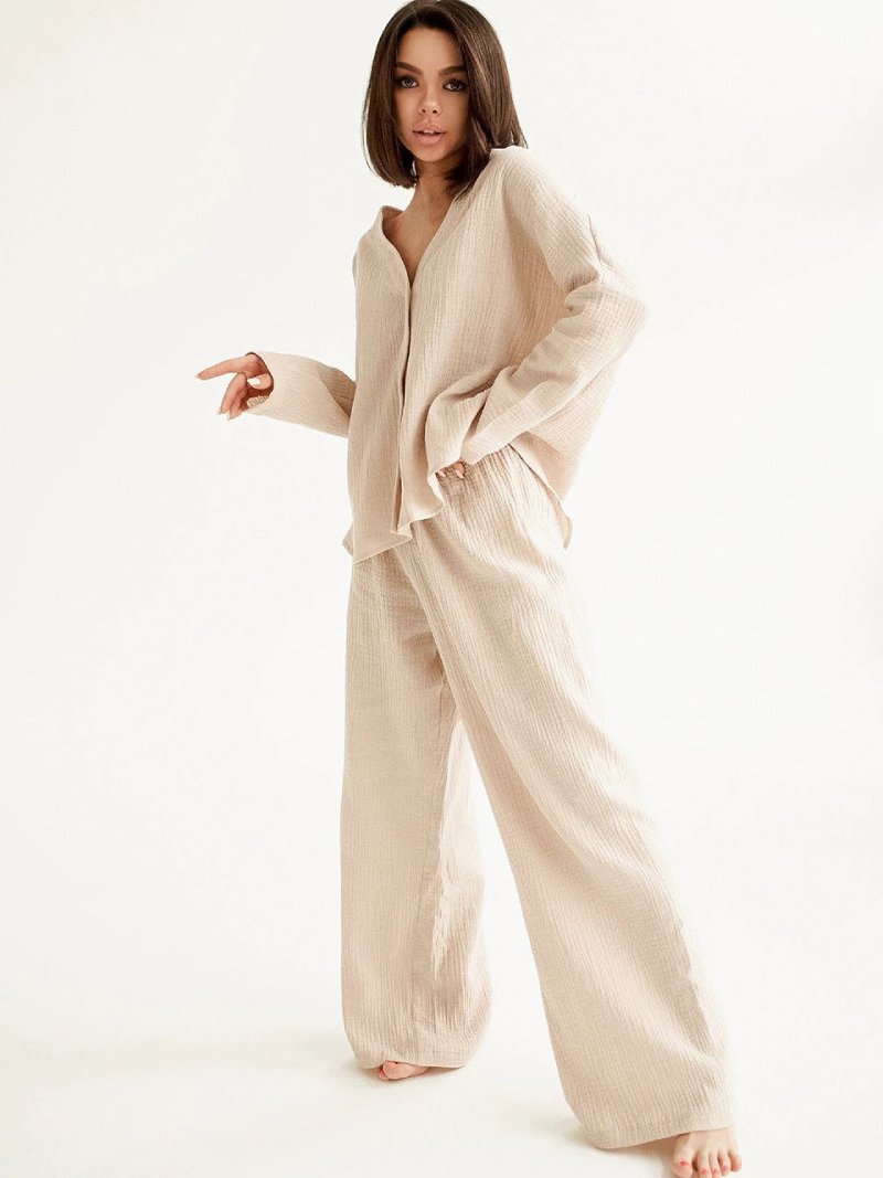 Cornelia Loungekleding Set | Comfy katoenen 2-delige thuispak voor dames