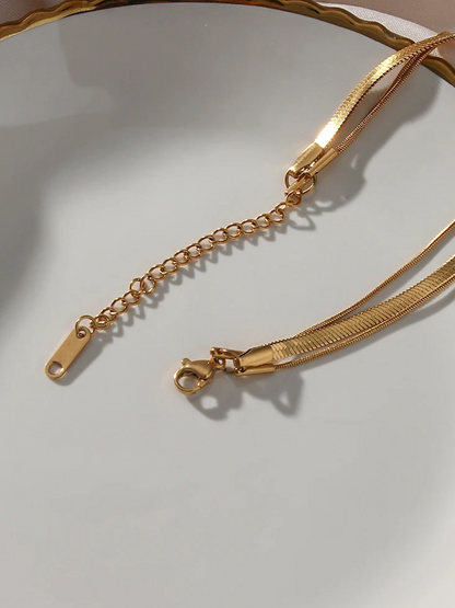 Maike - 3-Laagse Snake Chain Ketting Goud