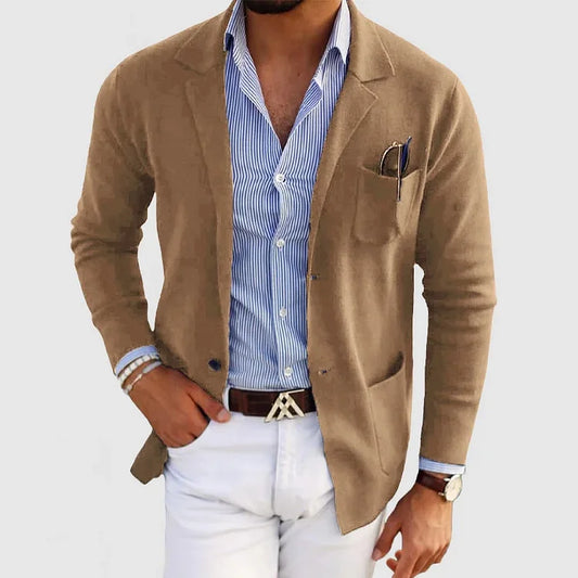 Maad - Zachte Cardigan Vest met Lange Mouwen en Kraag voor Mannen