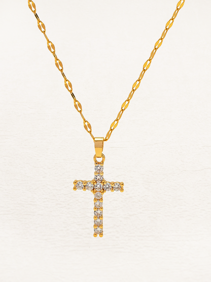Ninka - Zirkonia Kruis Ketting Goud