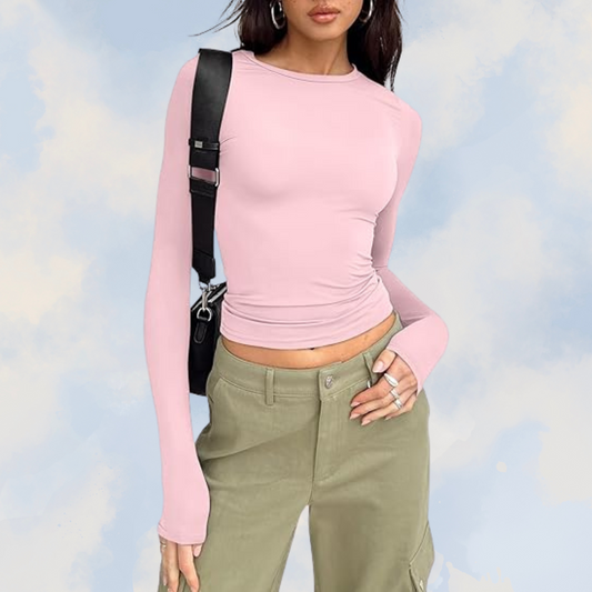 Kylie - Cotton Jersey Longsleeve Top