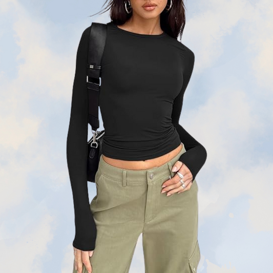 Kylie - Cotton Jersey Longsleeve Top