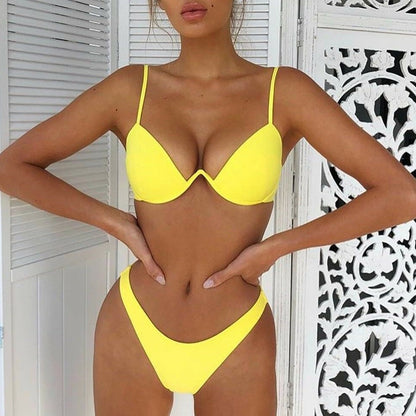 Lillian - Bandage Braziliaanse Bikini in Effen Kleur