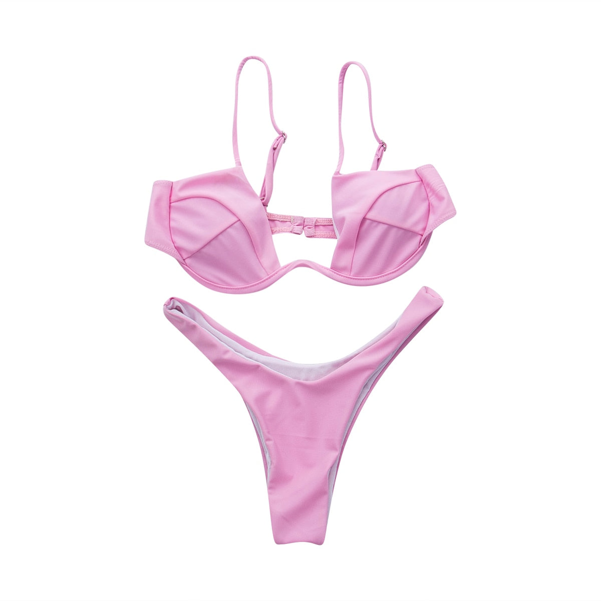 Lillian - Bandage Braziliaanse Bikini in Effen Kleur