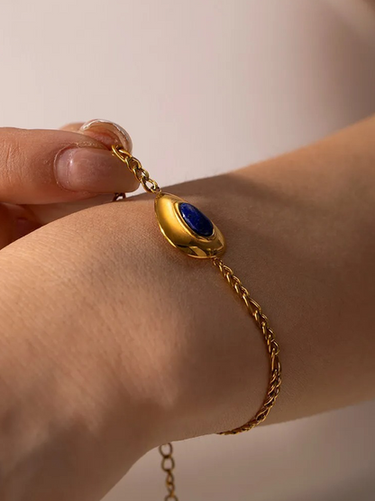 Maria - Hanna Lapis Lazuli Edelsteen Armband Goud