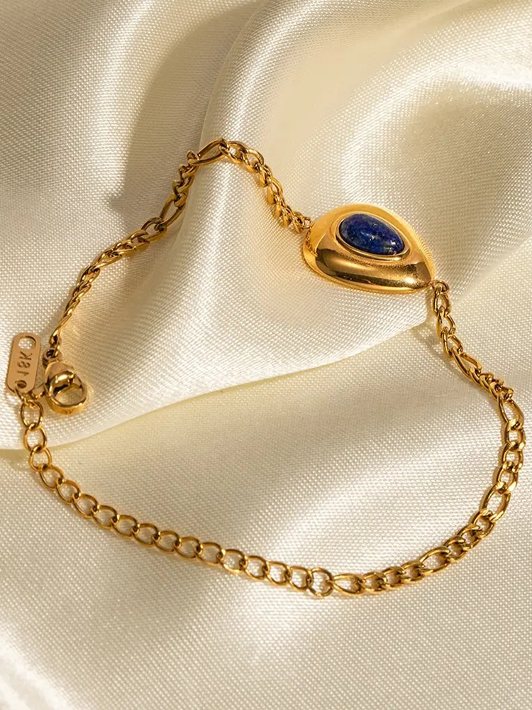 Maria - Hanna Lapis Lazuli Edelsteen Armband Goud