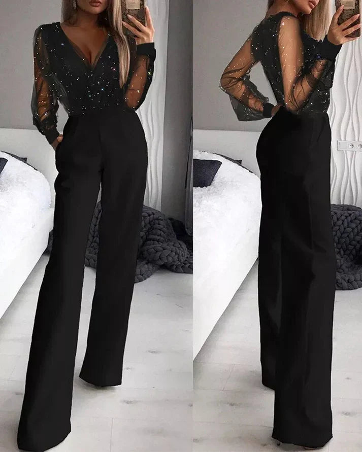 Willow  - Jumpsuit met Transparante Mouwen