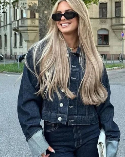 Lena - Spijkerjasje en Wide-Leg Jeans Set