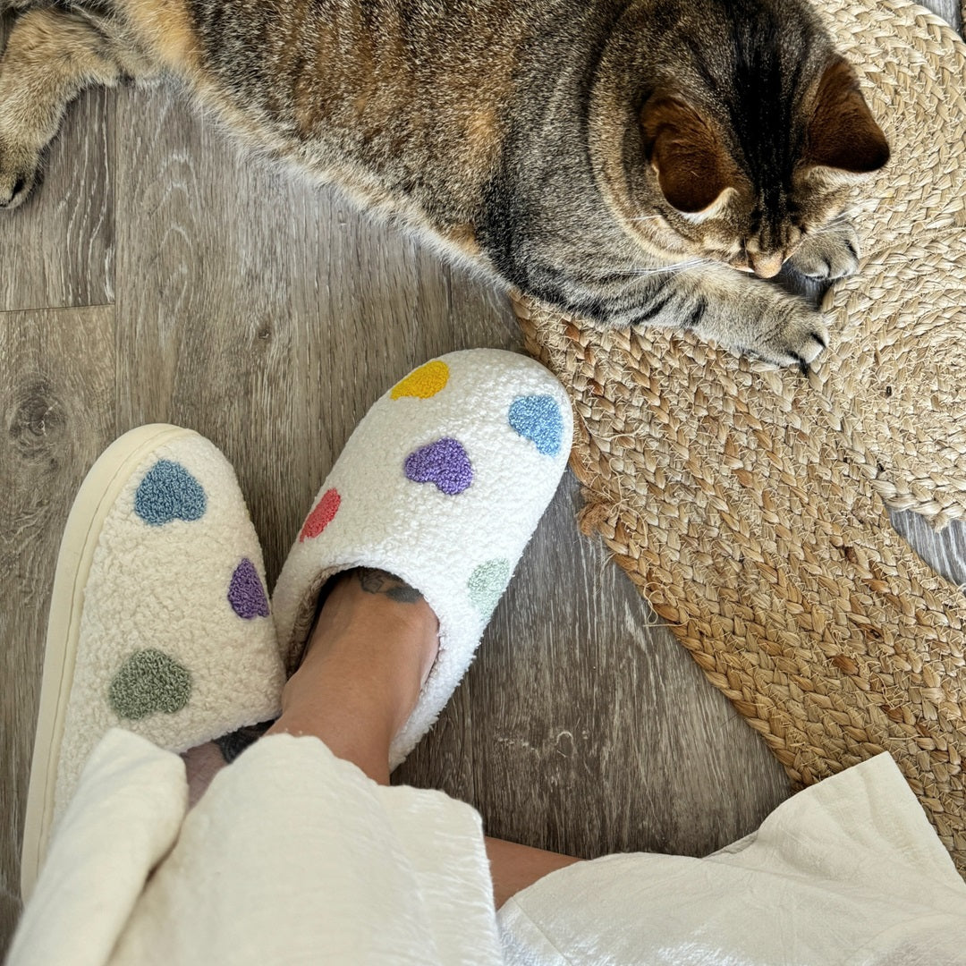 Maaike - Comfy slippers met hartjes