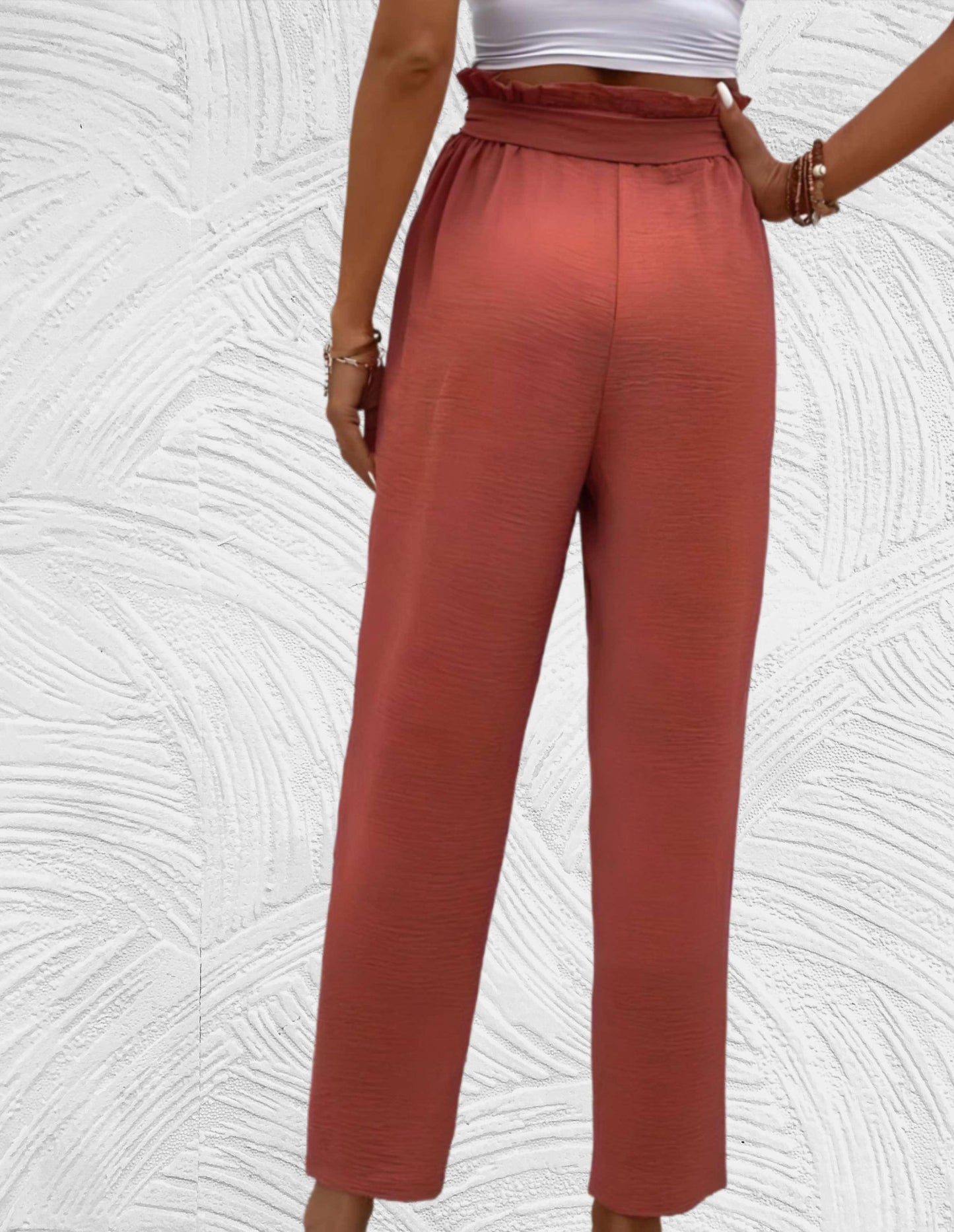 Jana - Hoge Taille Pantalon Broek met Verstelbare Band voor Dames