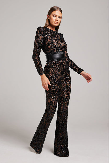 Roos - Elegante Jumpsuit met Lange Mouwen en Uitlopende Pijpen voor Dames