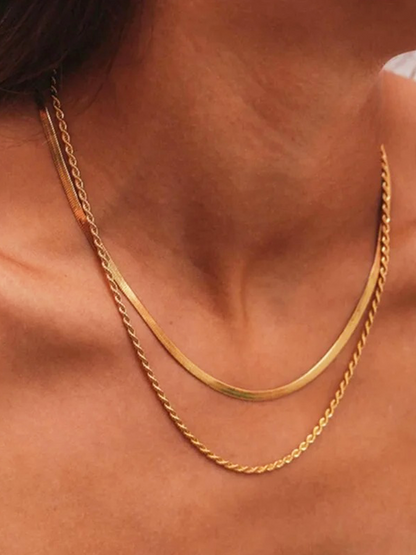 Ghislaine - Dubbel Gelaadge Ketting Goud