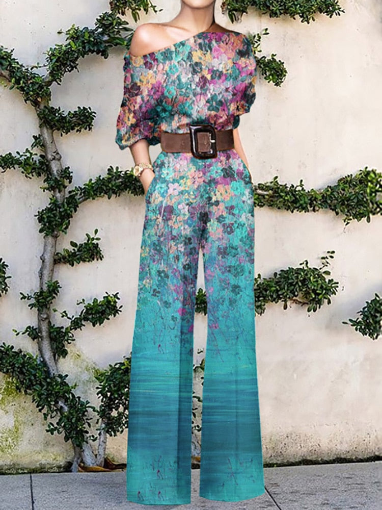 Lydia - Off-the-Shoulder Jumpsuit met Bloemenprint