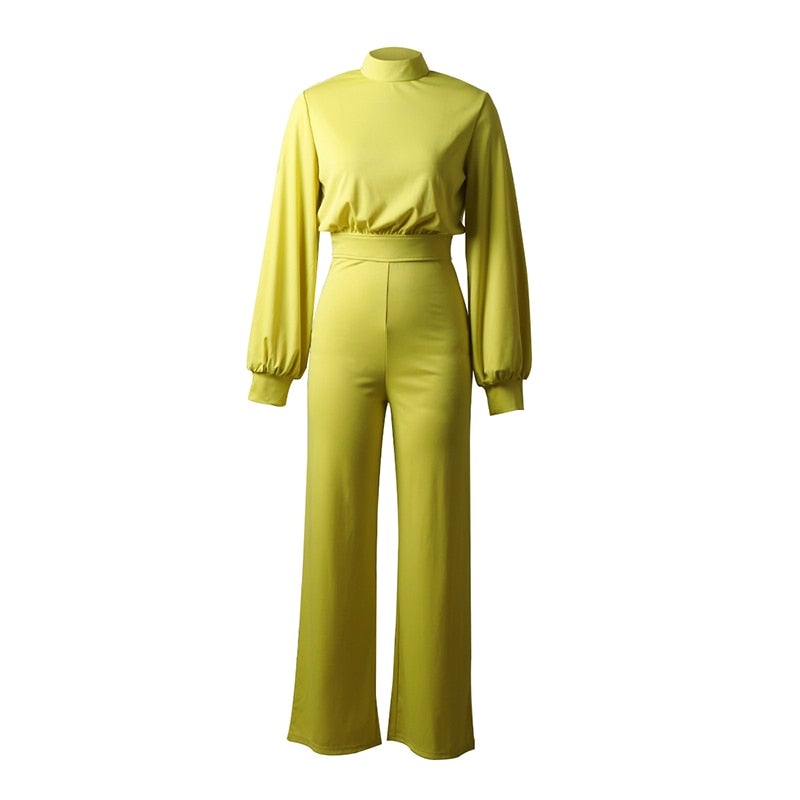 Sariq - Pure Color Halve Kraag Jumpsuits