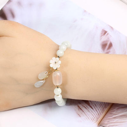 Purity&Harmony Witte Jade en Agaat Kralen Armband