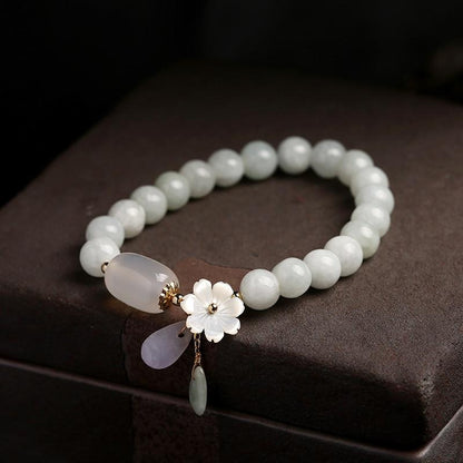 Purity&Harmony Witte Jade en Agaat Kralen Armband