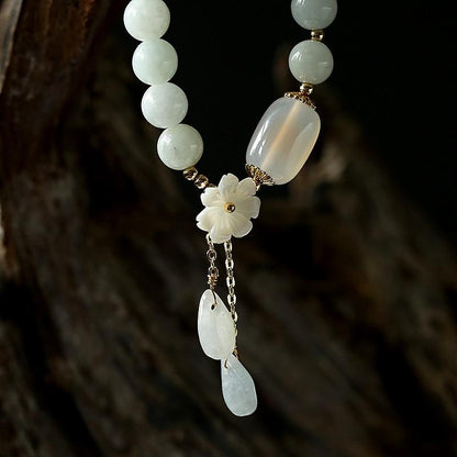 Purity&Harmony Witte Jade en Agaat Kralen Armband