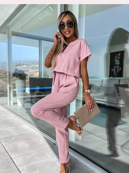 Constance Patty Jumpsuit met Korte Mouwen en Comfi Fit