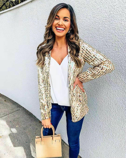 Sparkle - Pailletten Blazer voor een Glamoureuze Look