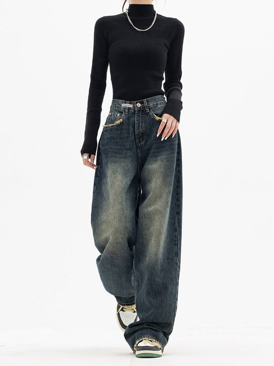 Lura -  Y2K Jeans - Dames Vintage Streetwear Koreaanse Baggy Jeans