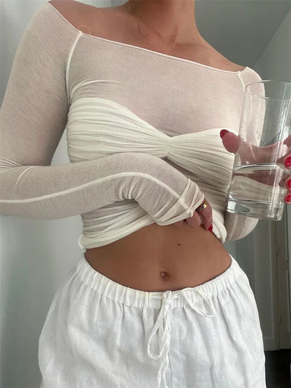 Mia – Off-Shoulder Top met Ruches
