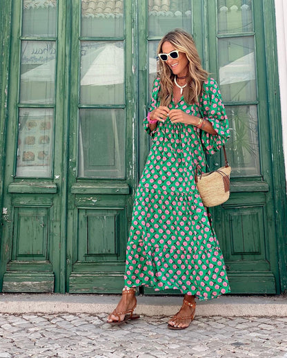 Mia - Maxi Jurk met Bloemenprint