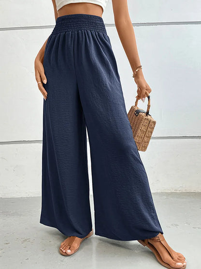 Eva - Linnen Elastische Hoge Taille Comfy Mode Flared broek