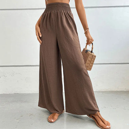 Eva - Linnen Elastische Hoge Taille Comfy Mode Flared broek